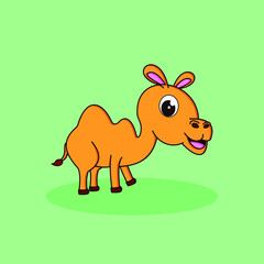 cute baby camel cartoon character 