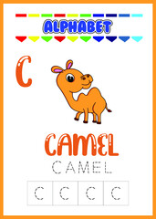 alphabet letter c for animal  cartoon character 
