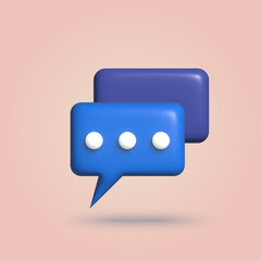 3d cartoon style speech bubble, message. Vector