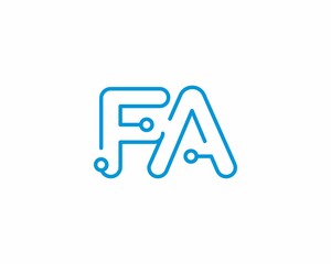 Abstract Letters FA Logo Design Template 001