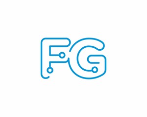 Abstract Letters FG Logo Design Template 001