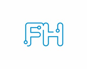 Abstract Letters FH Logo Design Template 001