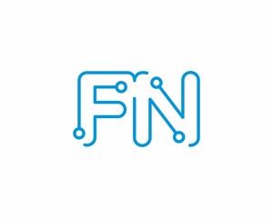 Abstract Letters FN Logo Design Template 001