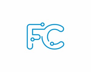 Abstract Letters FC Logo Design Template 001