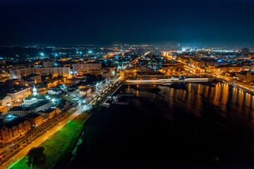 Fototapeta na wymiar Aerial top view cityscape of Kazan Tatarstan travel Russia