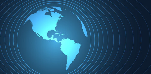 mondo, pianeta, onde, comunicazione