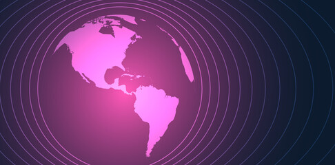 mondo, pianeta, onde, comunicazione