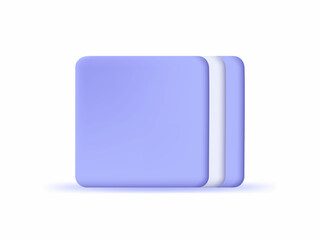 3d blue blank paper icon. vector illustrations