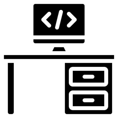 Developer Work Desk Icon