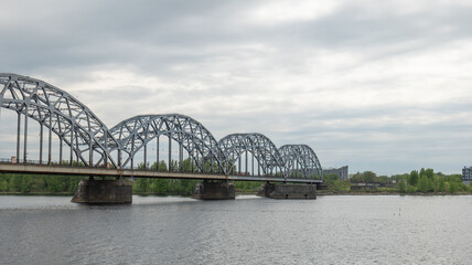 Bridges, architecture and view of Riga, Latvia