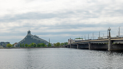 Bridges, architecture and view of Riga, Latvia