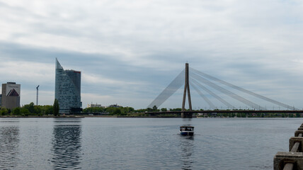 Bridges, architecture and view of Riga, Latvia