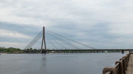 Bridges, architecture and view of Riga, Latvia