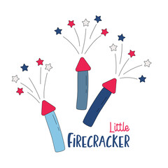 Little firecracker 4th of July greeting card