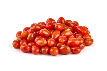 Fresh cherry tomatoes, isolated on white background.