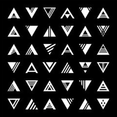 Abstract geometric design elements in triangle shape.