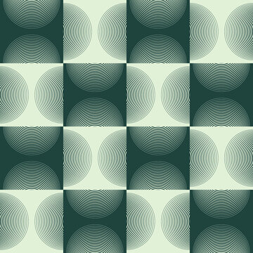 Sea Green Moire Tile Checked Pattern