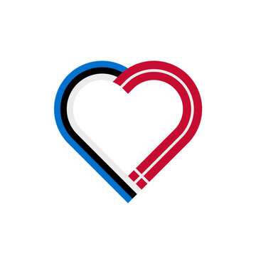recommend clip art: unity concept. heart ribbon icon of estonia and denmark flags. vector illustration isolated on white background	