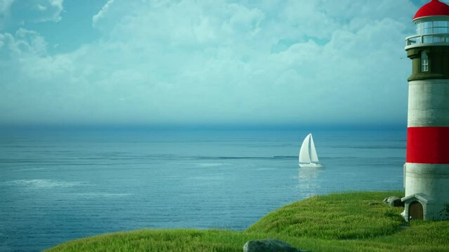 A lonely sail turns white...