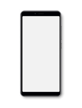 Realistic smartphone mockup. Vector mobile phone with empty screen.