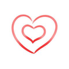 Pink heart, symbol of love. Illustration isolated on white background