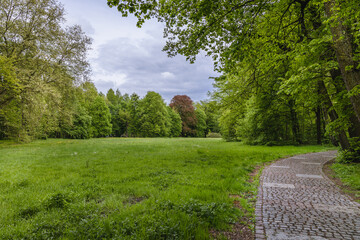 Fototapeta na wymiar Castle Park in Pszczyna town in southern Poland