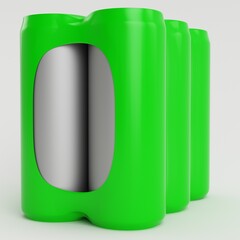 3D Rendered Thin Can Shrink Wrap illustration