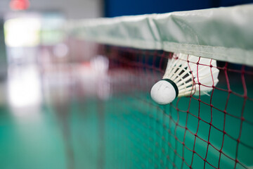 Badminton shuttlecock with blur background

