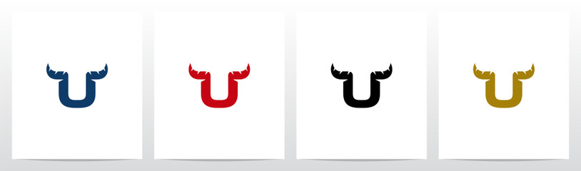 Horn On Letter Logo Design U