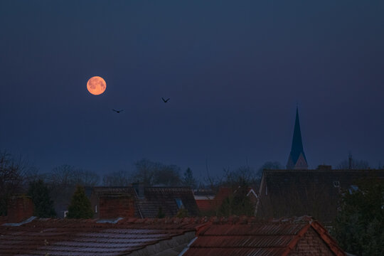 Blutmond &uuml;ber Lingen, Deutschland