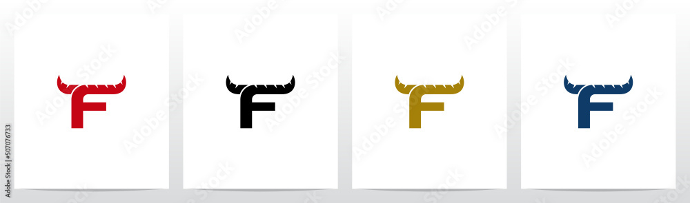 Wall mural Horn On Letter Logo Design F