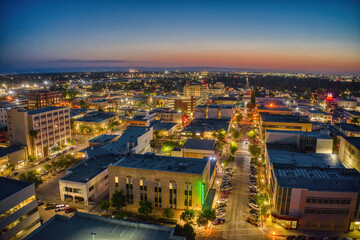 Fototapeta na wymiar Aerial View of Downtown Bakersfield, California Skyline