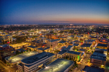 Fototapeta premium Aerial View of Downtown Bakersfield, California Skyline