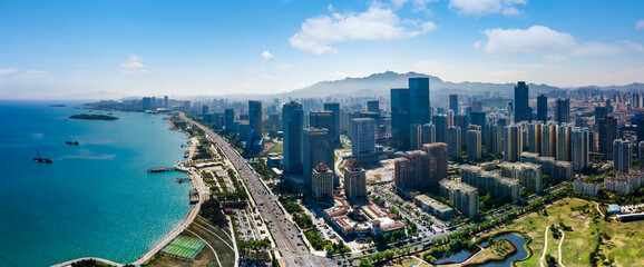 Obraz na płótnie Canvas Aerial photography of the west coast of Qingdao