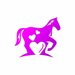 Fototapeta na wymiar horse love logo design vector template