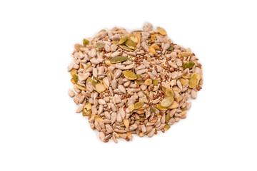 Mix of seeds for a salad. A pile of mixed seeds.