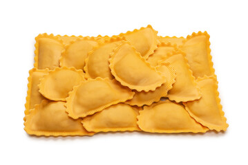 Raw ravioli as background. Healthy italian food.