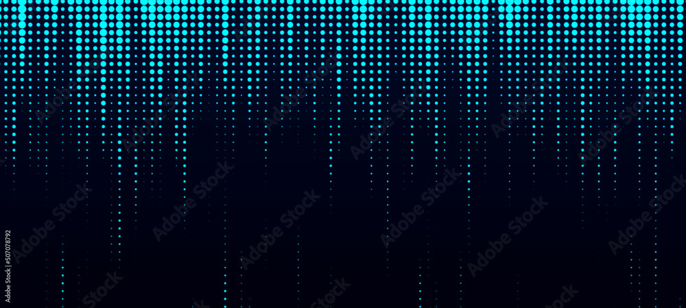 Poster digital background with movement of glowing particles. complex technologies of big data. 3d renderin