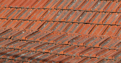 Close-up image of weathered tiles