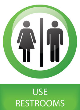 use bathroom green sign image