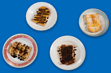 Ice Drinks and Sweet Toast Snacks 