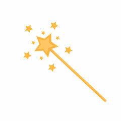 Magic wand. Magic of wish fulfillment, vector illustration