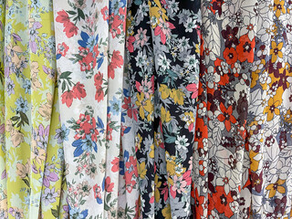 The differen pattern of flowers printed fabric