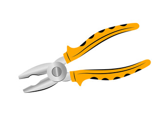 Pliers vector isolated on white. Multi purpose hand tool icon.
