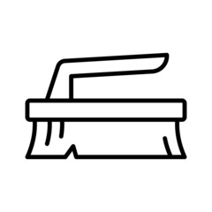 Brush for cleaning simple line icon. Cleaning brushes hygiene tool.