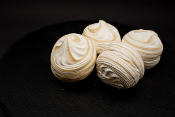 Air marshmallow on black background