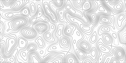 Topographic line map pattern. Black Contour and textured Background of geographic landscape Seamless pattern.Line topography map contour background , geographic grid . Mountain hiking trail over. 