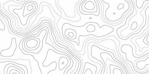 Naklejka premium Topographic map design template. Vector illustration of topographic line contour map, black-white design, Luxury black abstract line . Conditional geography scheme and the terrain path. paper texture