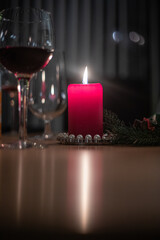 Candlelight in late cristmas evening