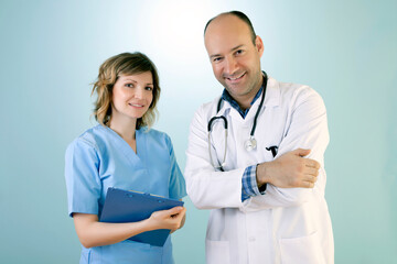 Fototapeta premium Nurse and Doctor are Posing with Confidence